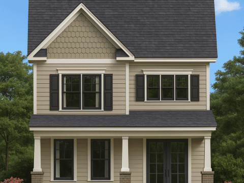 Craftsman Home Plan with 2 Floors, Open Floor Plan, and CAD Designs
