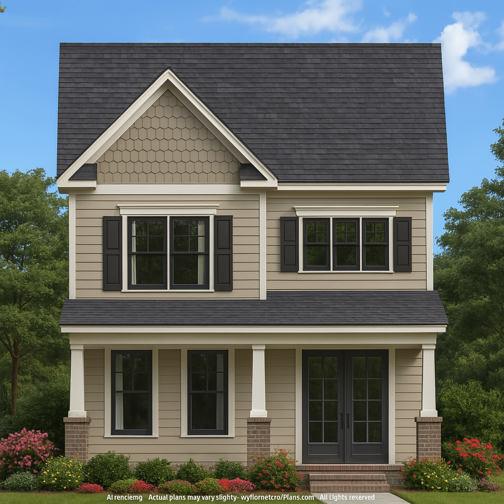 Craftsman Home Plan with 2 Floors, Open Floor Plan, and CAD Designs