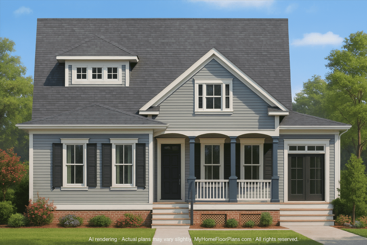 Craftsman Home Plan with 2 Floors and 4 Bedrooms – Detailed CAD Designs