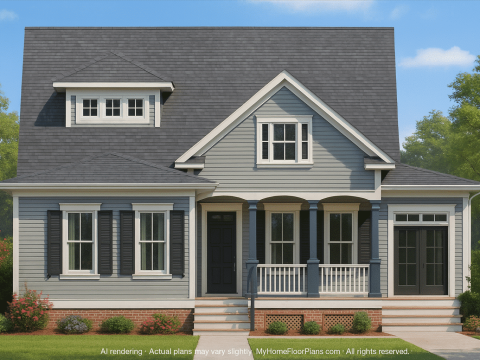 Craftsman Home Plan with 2 Floors and 4 Bedrooms – Detailed CAD Designs
