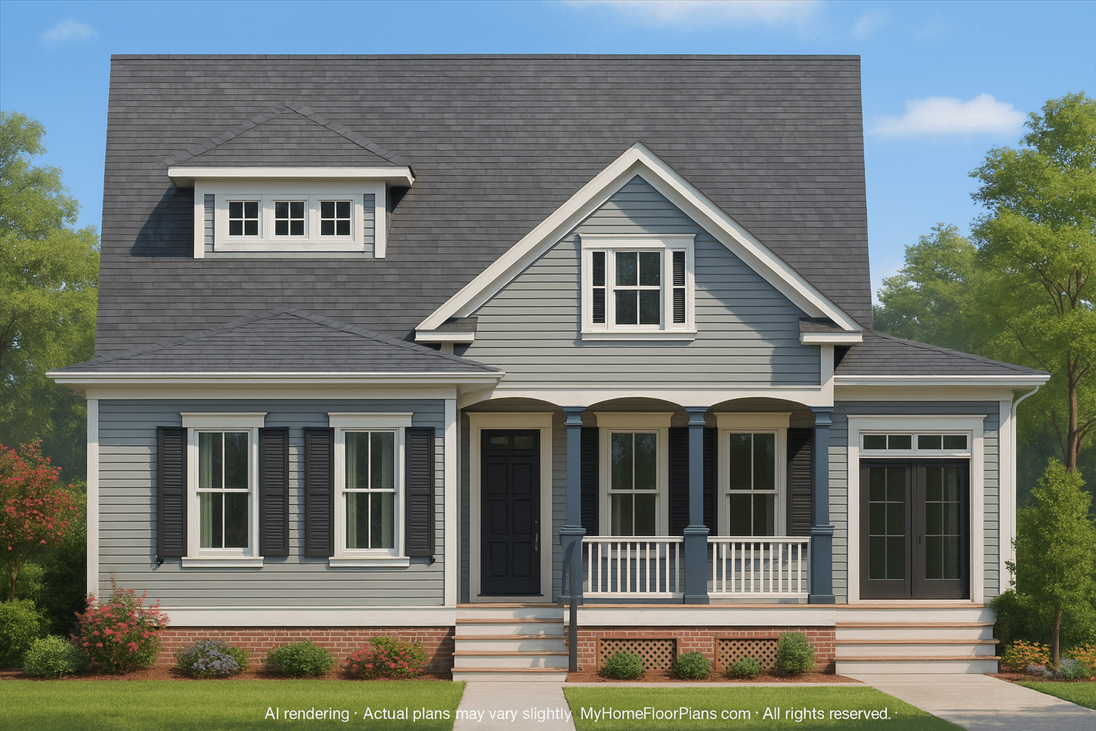 Craftsman Home Plan with 2 Floors and 4 Bedrooms – Detailed CAD Designs