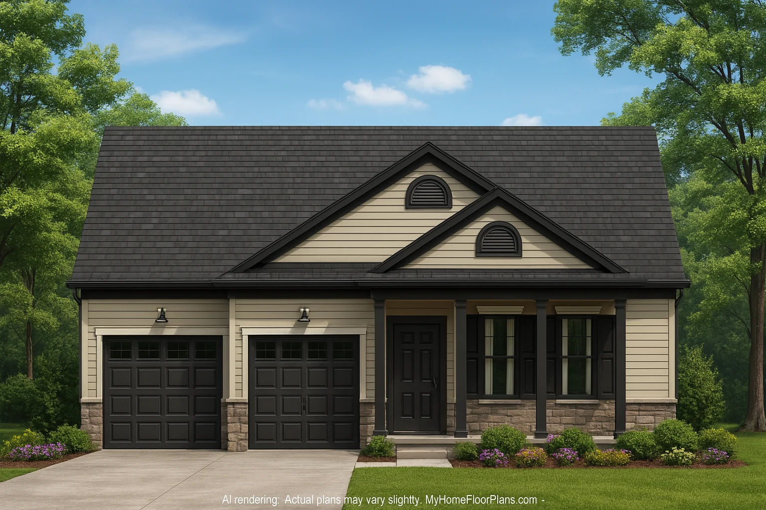 Craftsman Home Plan with 3 Beds, 2 Baths, and CAD Designs