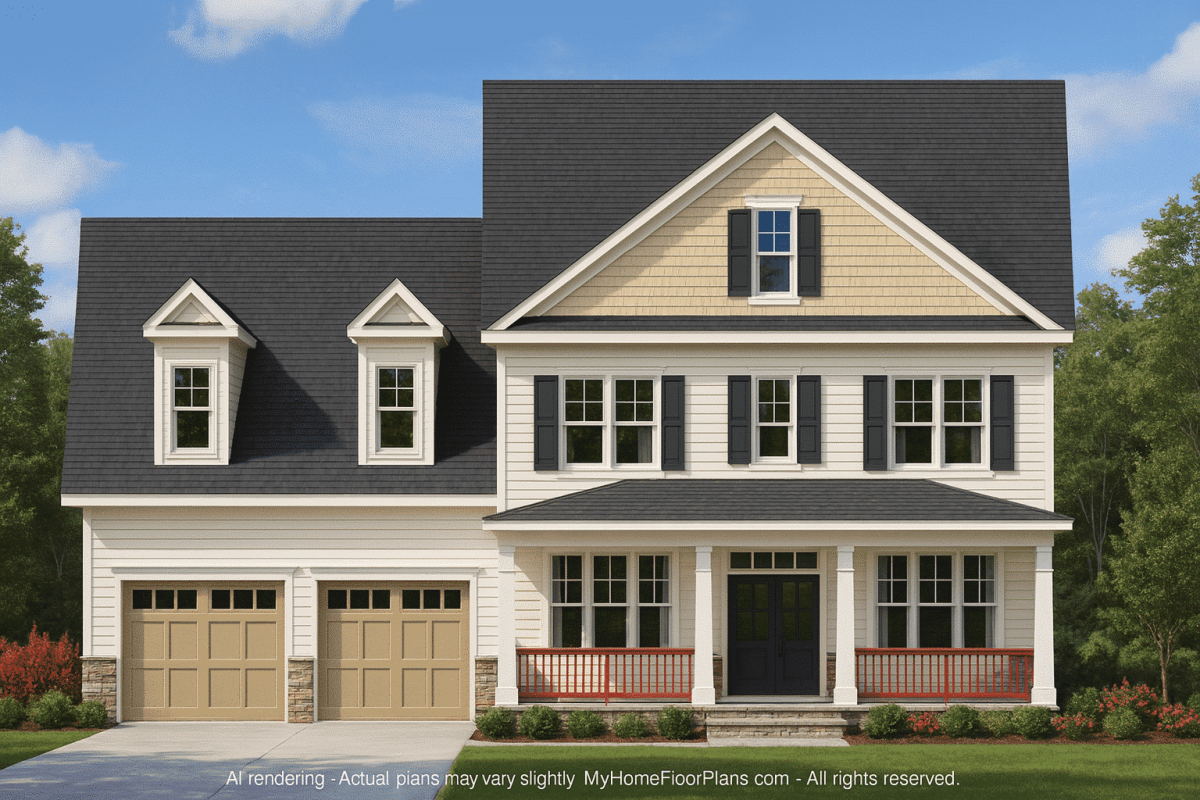 Craftsman Home Plan with 3 Floors and Open Floor Designs