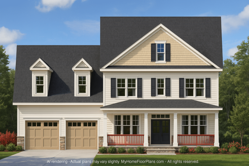 Craftsman Home Plan with 3 Floors and Open Floor Designs