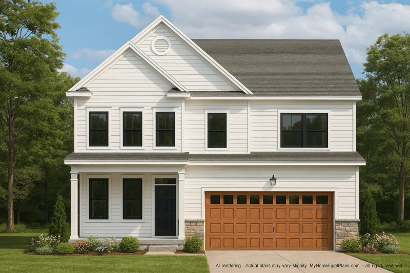 Craftsman Home Plan with 4 Bedrooms, 3 Baths, and CAD Designs