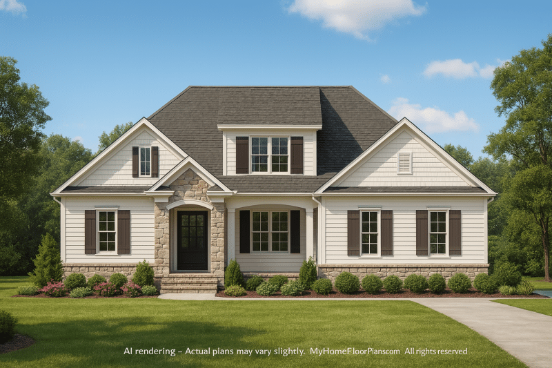 Craftsman Home Plan with 4 Bedrooms, Blueprint, & CAD Designs