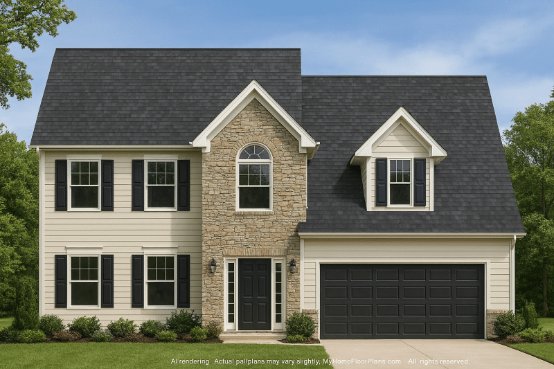 Craftsman Home Plan with 5 Beds, 3.5 Baths & CAD Designs