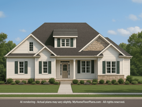Craftsman Home Plan with Bonus Room and 3 Bedrooms