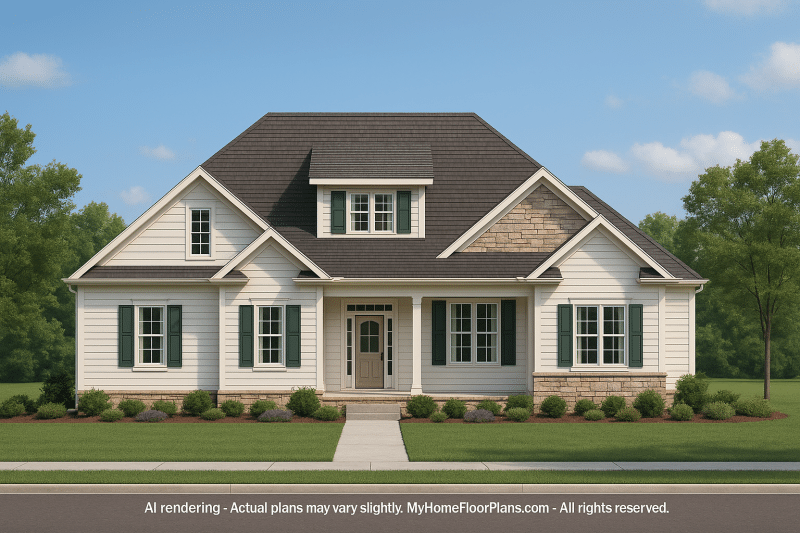 Craftsman Home Plan with Bonus Room and 3 Bedrooms