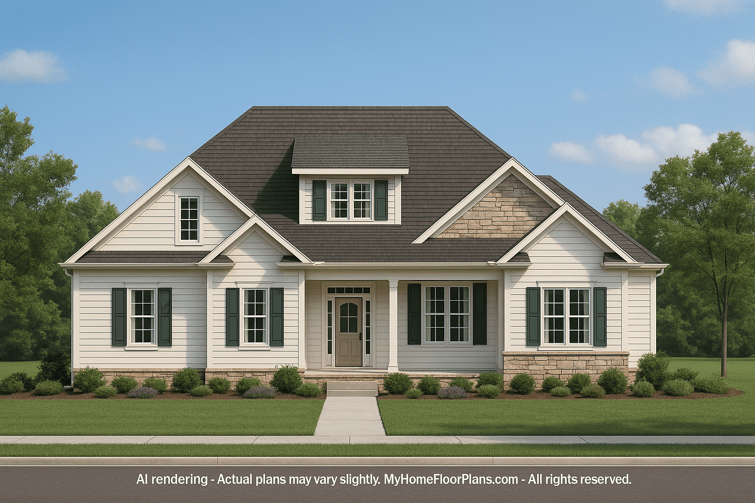 Craftsman Home Plan with Bonus Room and 3 Bedrooms