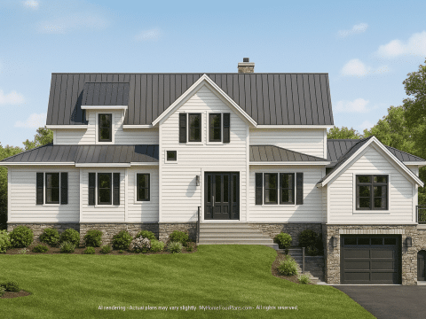 Craftsman Home Plan with Bonus Room and 3 Bedrooms