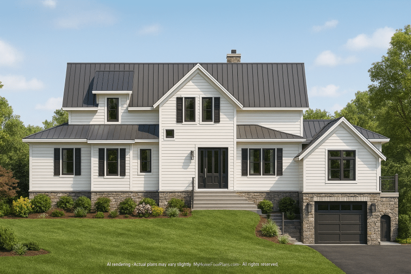 Craftsman Home Plan with Bonus Room and 3 Bedrooms