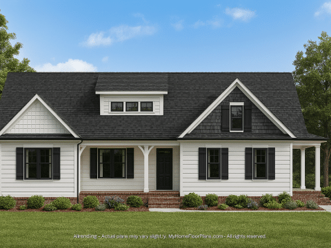 Craftsman Home Plan with Detailed Floor Blueprint and CAD Designs