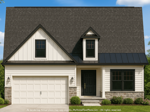 Craftsman Home Plan with Open Floor Blueprint and Bonus Spaces