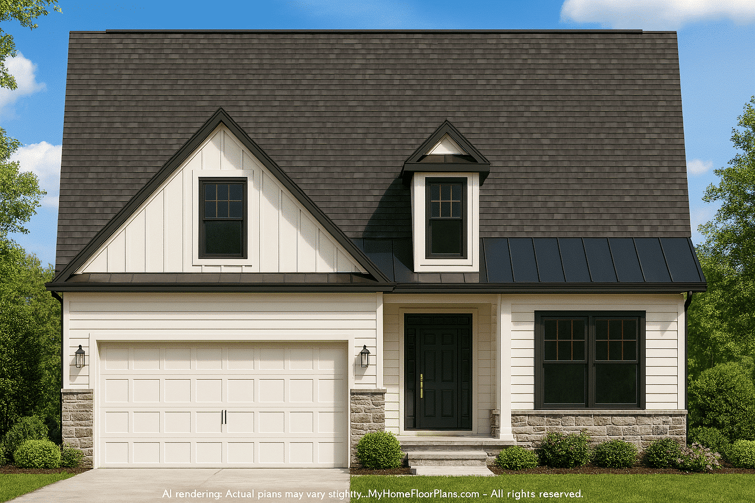 Craftsman Home Plan with Open Floor Blueprint and Bonus Spaces