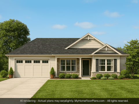 Craftsman Home Plan with Open Floor Layout and 2-Car Garage