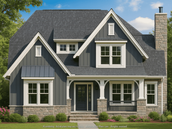 Craftsman Home Plan with Open Floor Plan & CAD Designs