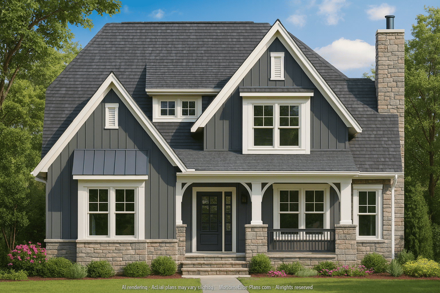 Craftsman Home Plan with Open Floor Plan & CAD Designs