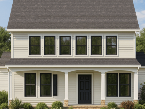 Craftsman Home Plan with Spacious Floor Designs and CAD Blueprint