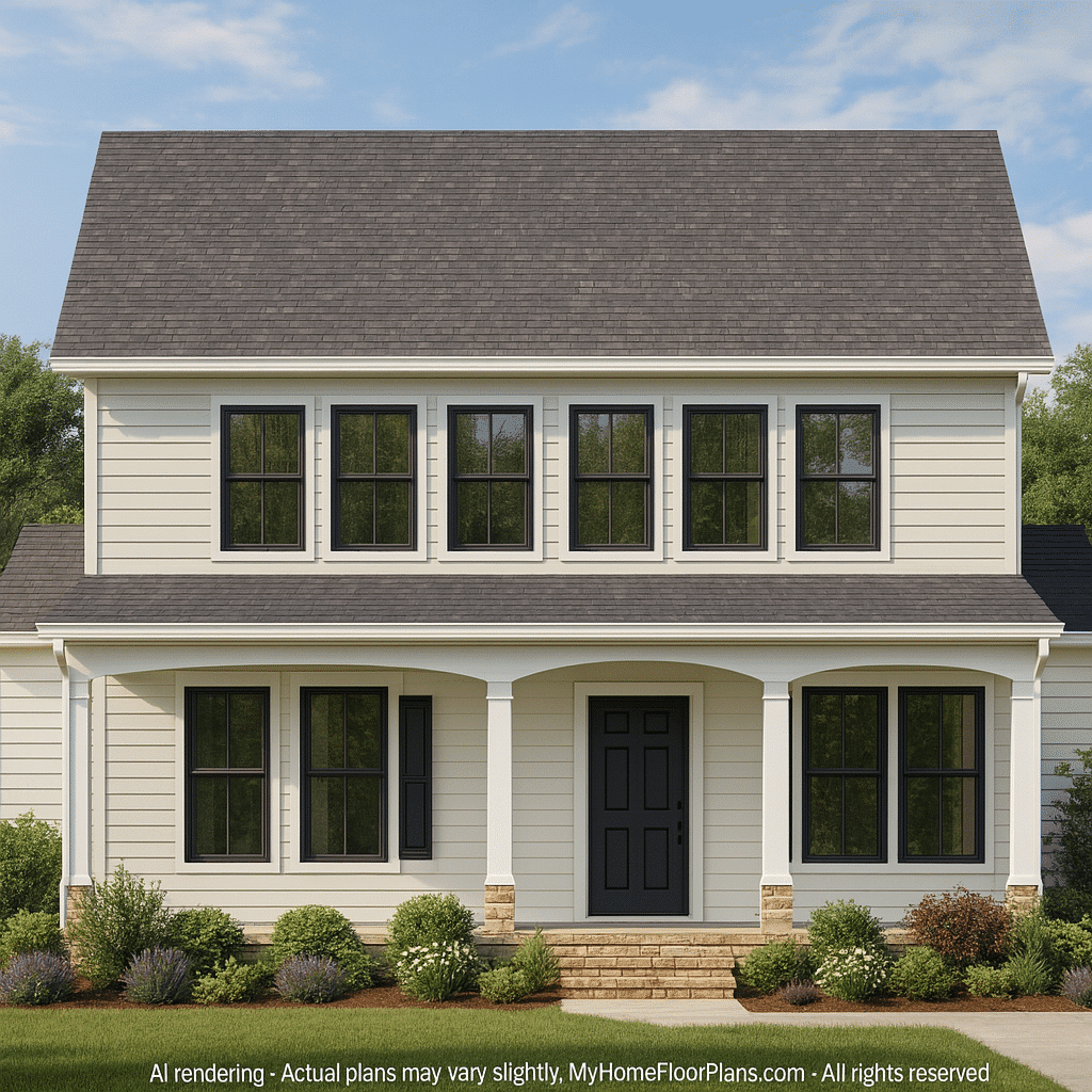 Craftsman Home Plan with Spacious Floor Designs and CAD Blueprint