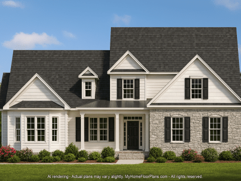 Craftsman Home Plan with Spacious Floor Plan and CAD Blueprint