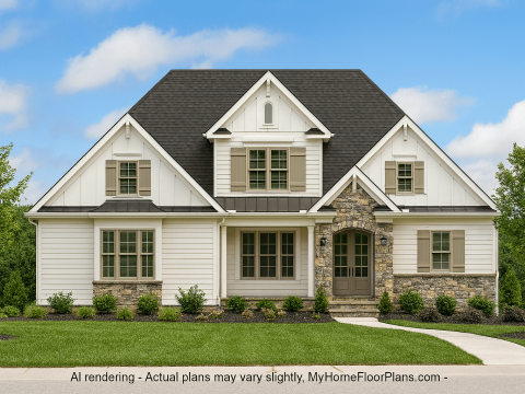 Craftsman Home Plan with Spacious Layout and Designer Features