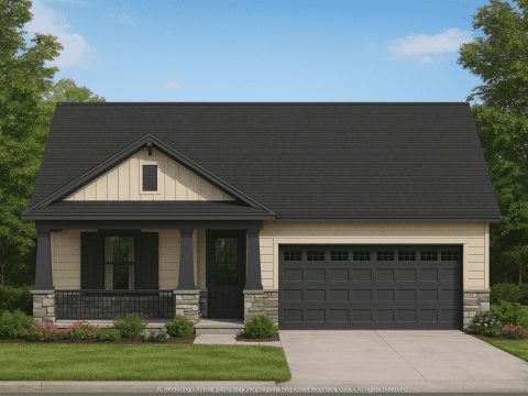 Craftsman Style Home Floor Plan with 2–3 Bedrooms and Covered Porches