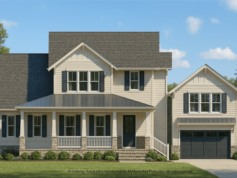 Craftsman-Style Home Plan with Open Floor Designs and CAD Blueprints