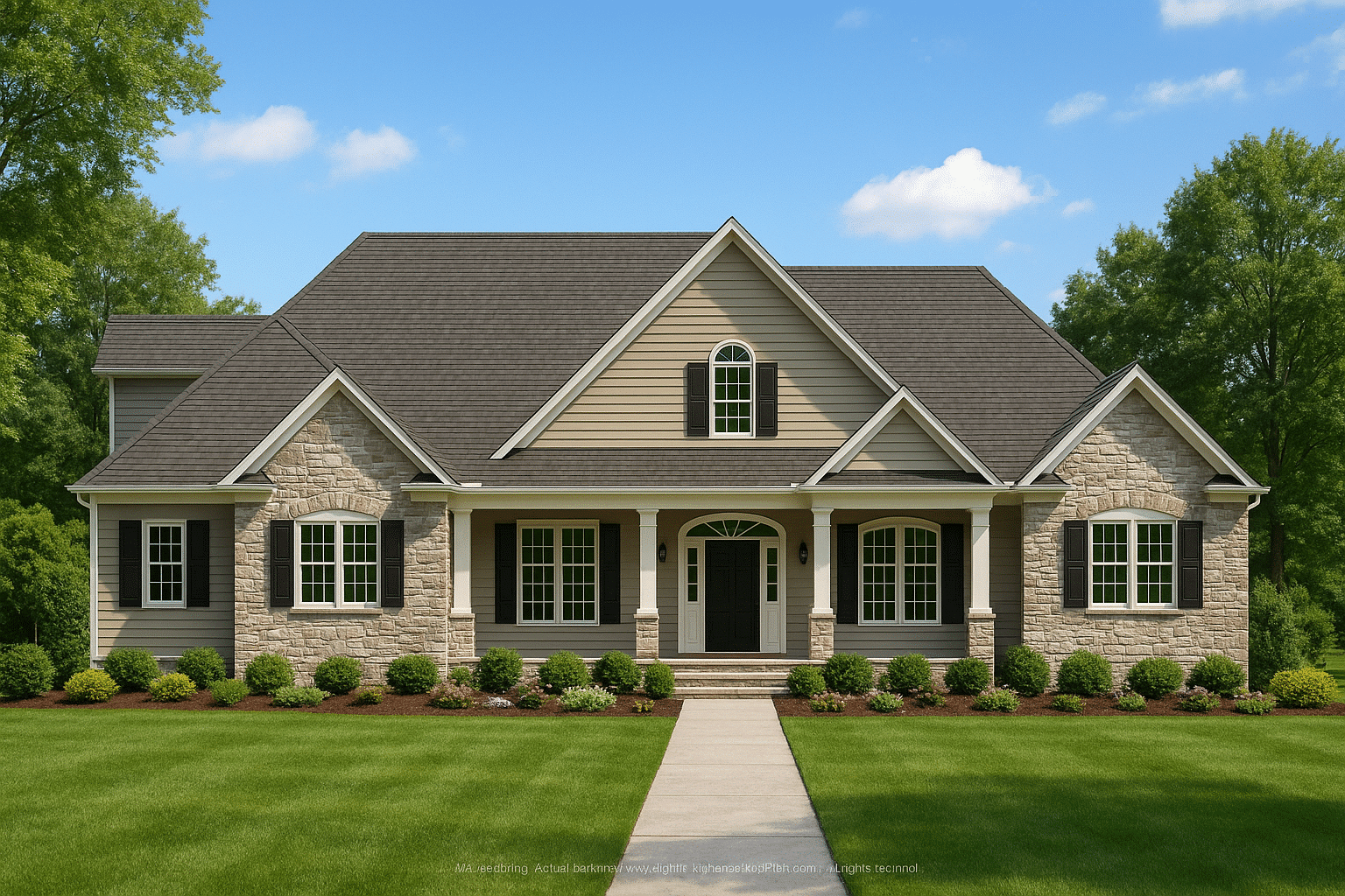 Custom 1.5-Story Craftsman House Plan with Vaulted Ceilings & Open Layout