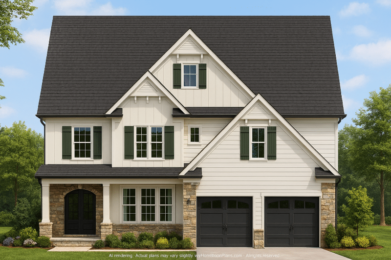 Custom 2-Story House Plan with 4 Bedrooms and CAD Blueprints