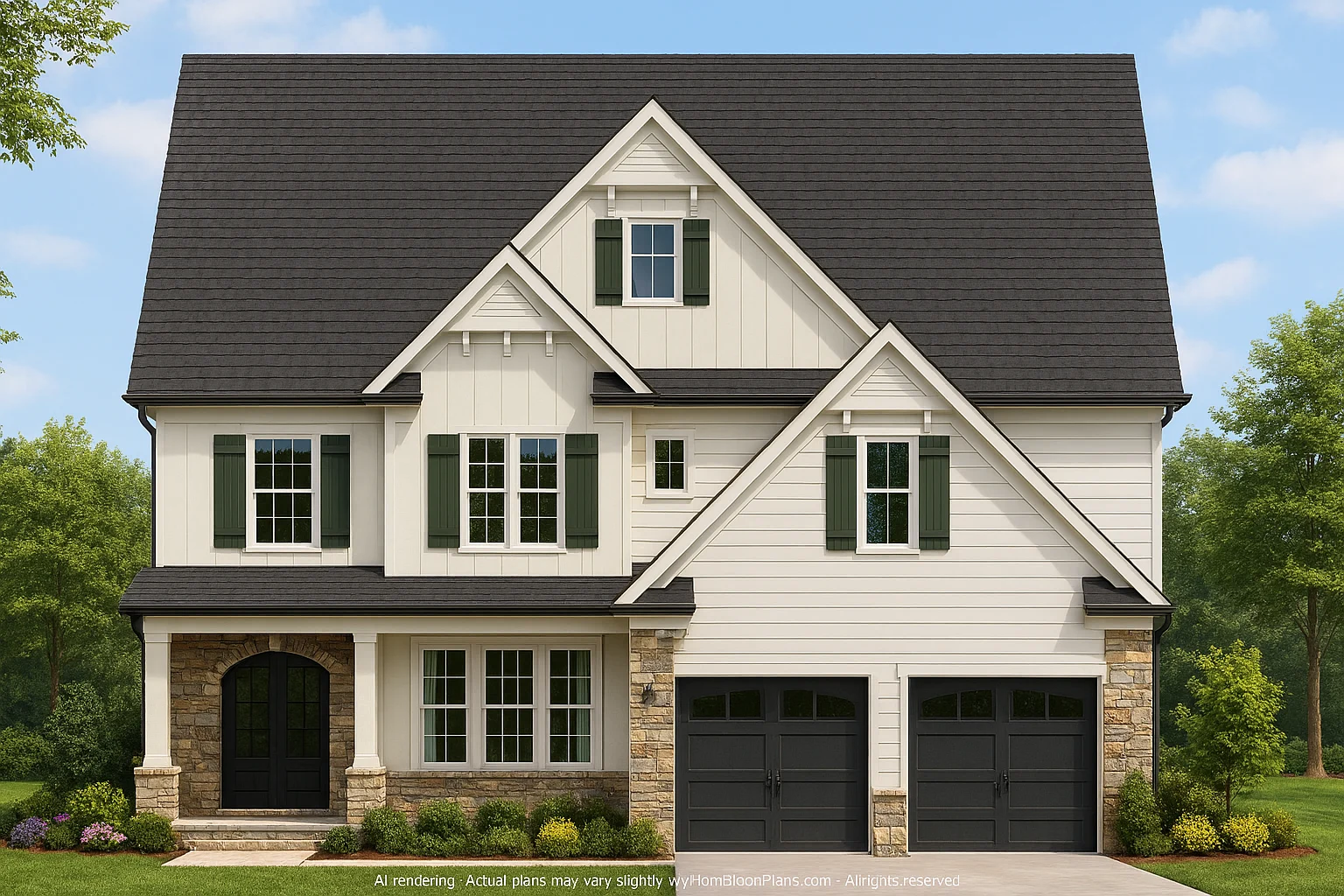 Custom 2-Story House Plan with 4 Bedrooms and CAD Blueprints