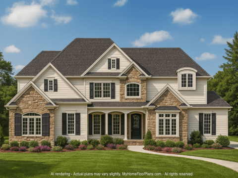 Custom 2-Story House Plan with 5 Bedrooms & CAD Blueprints