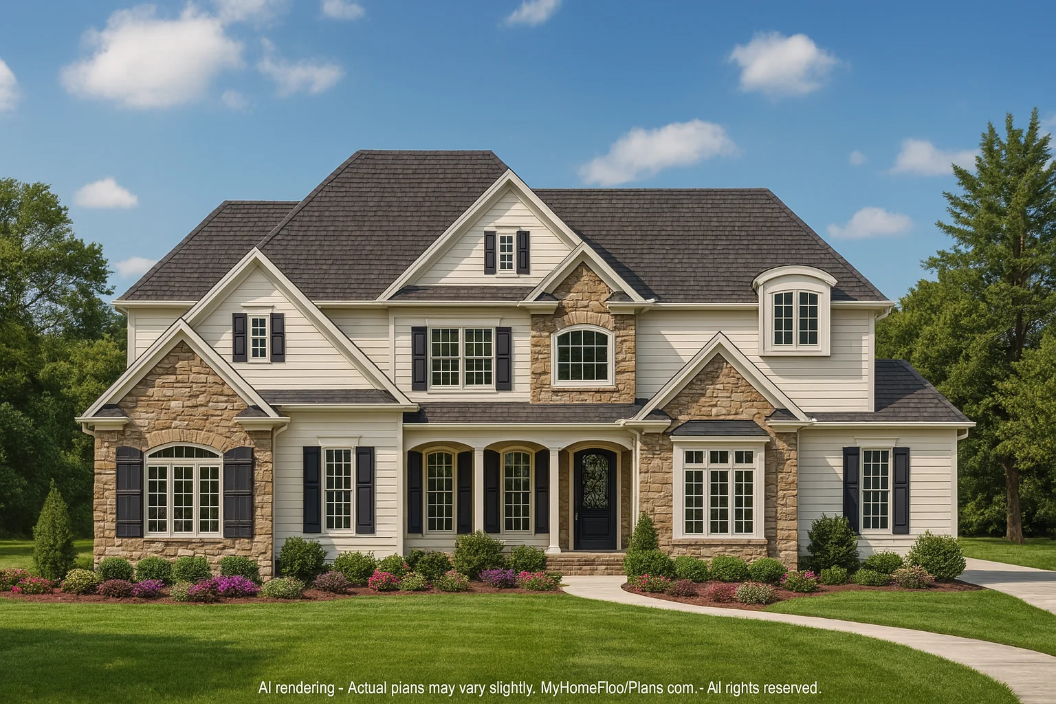 Custom 2-Story House Plan with 5 Bedrooms & CAD Blueprints