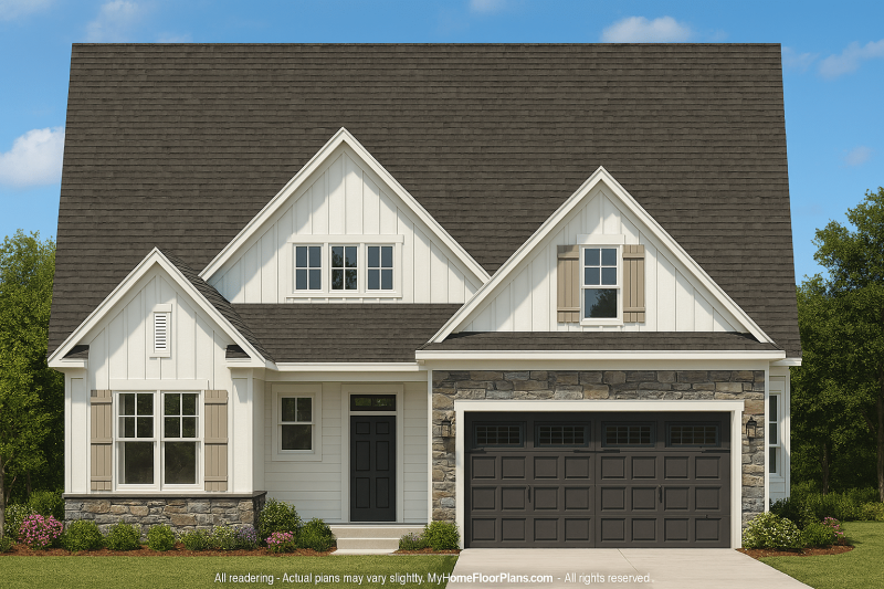 Custom 2-Story House Plan with Craftsman Architecture