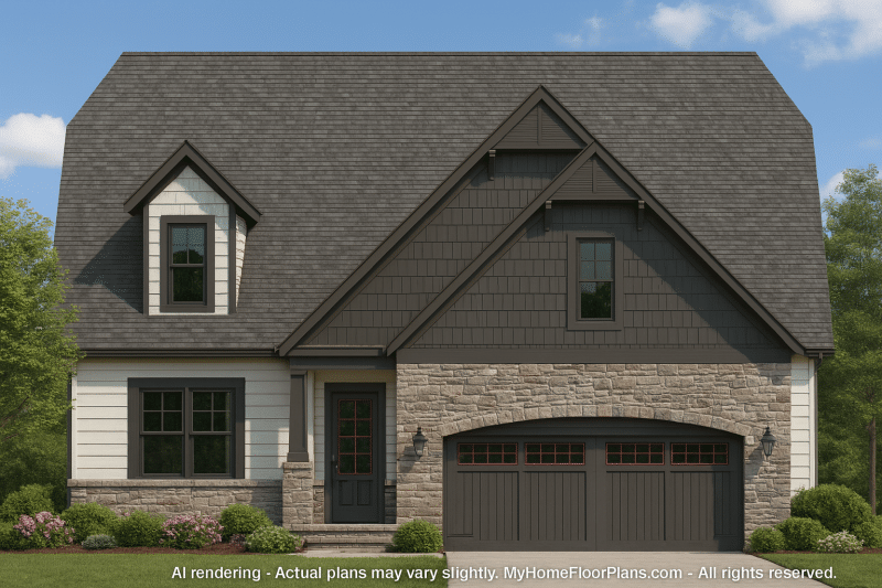 Custom 2-Story House Plan with Craftsman Architecture and CAD Files