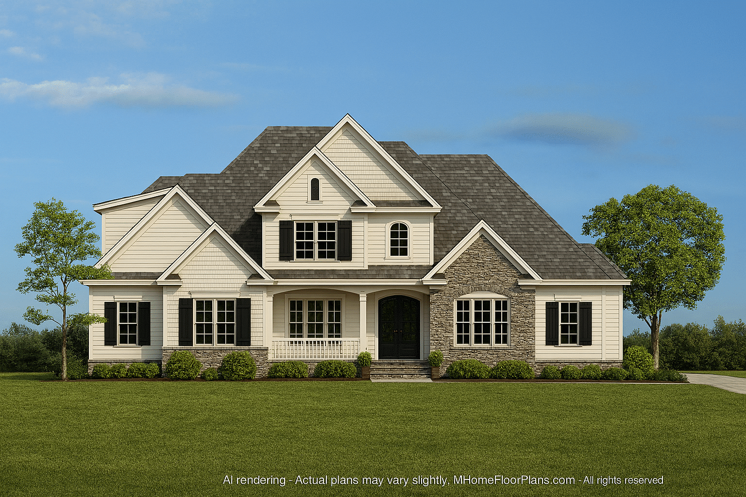 Custom 2-Story House Plan with Vaulted Ceilings and CAD Blueprints