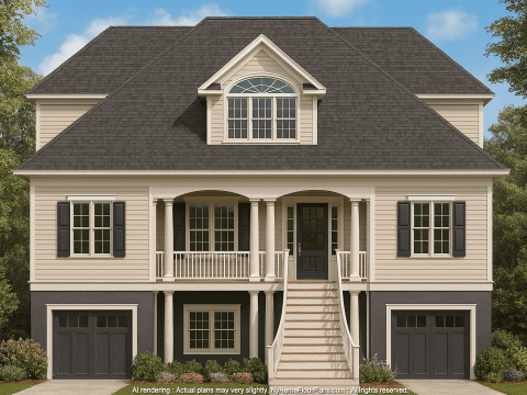 Custom Beach House Plan with Open Floor Plan and 3 Bedrooms