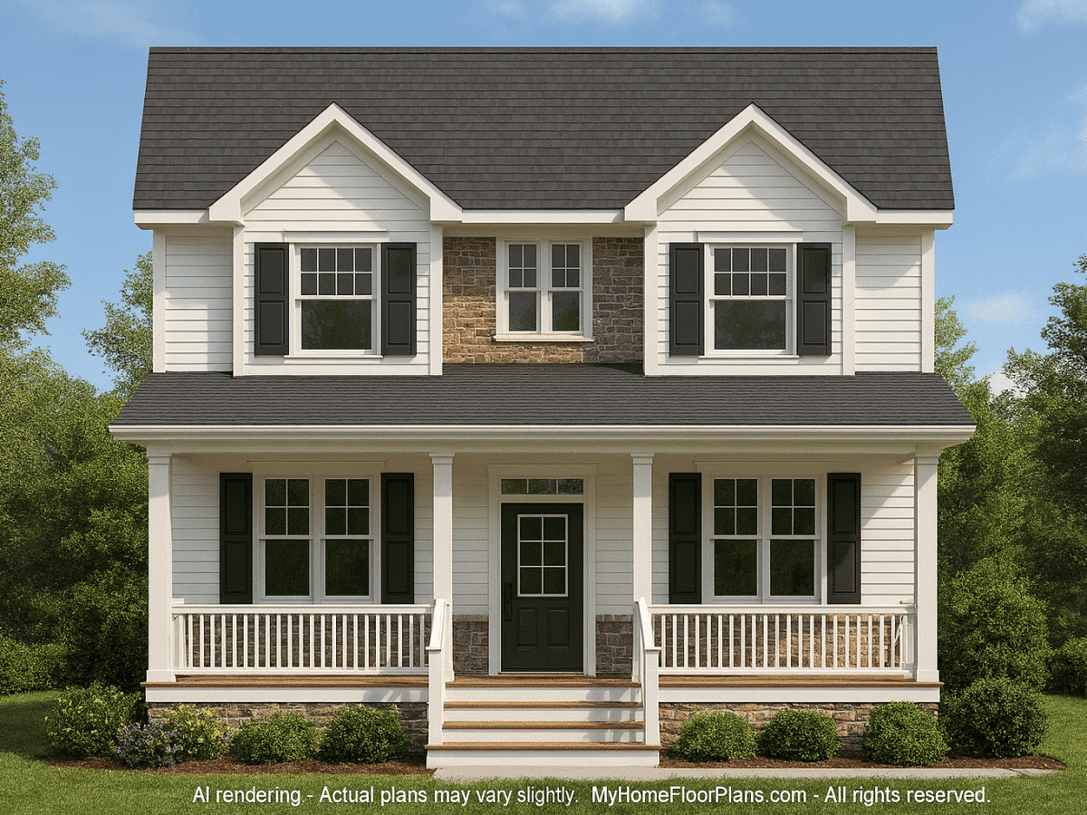 Custom Coastal Craftsman House Plan with Open Layout & 2 Stories