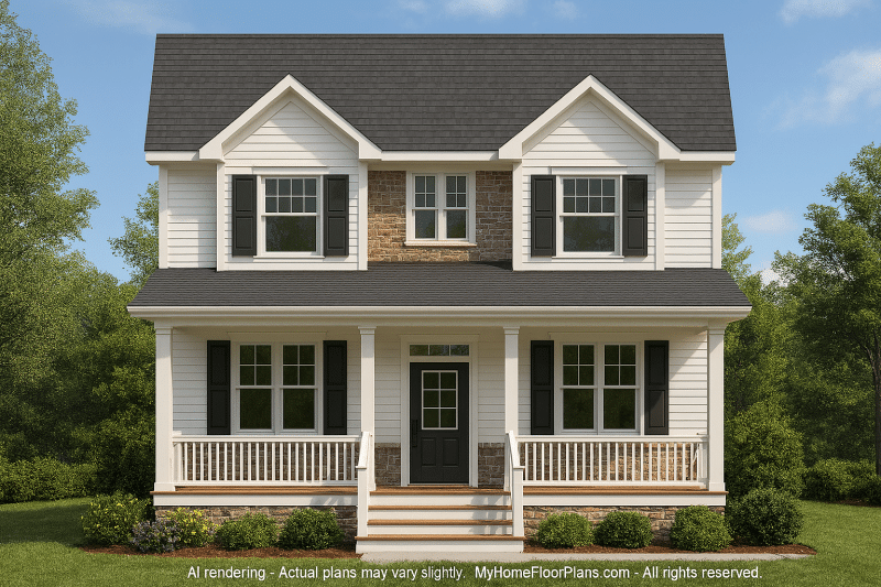 Custom Coastal Craftsman House Plan with Open Layout & 2 Stories