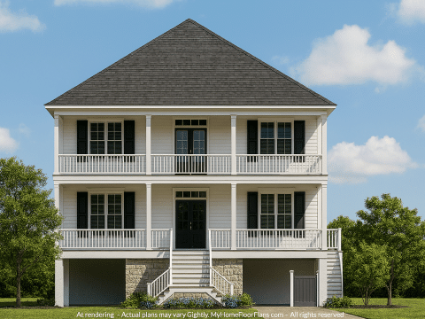 Custom Coastal House Plan with CAD Designs and Blueprints