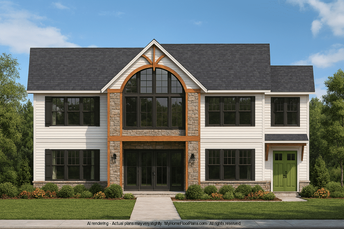 Custom Craftsman Home Plan with 2 Stories & CAD Designs