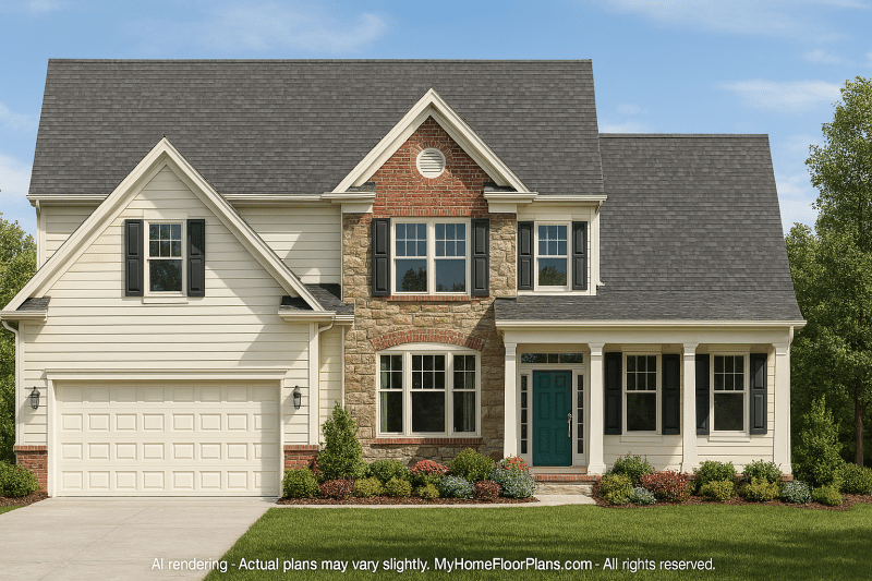 Custom Craftsman Home Plan with Vaulted Ceilings & Screened Porch