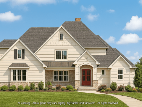 Custom Garage Home Plan with Living Space Blueprint & CAD Designs