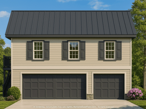Custom Garage with Living Space – Functional CAD Floor Plan