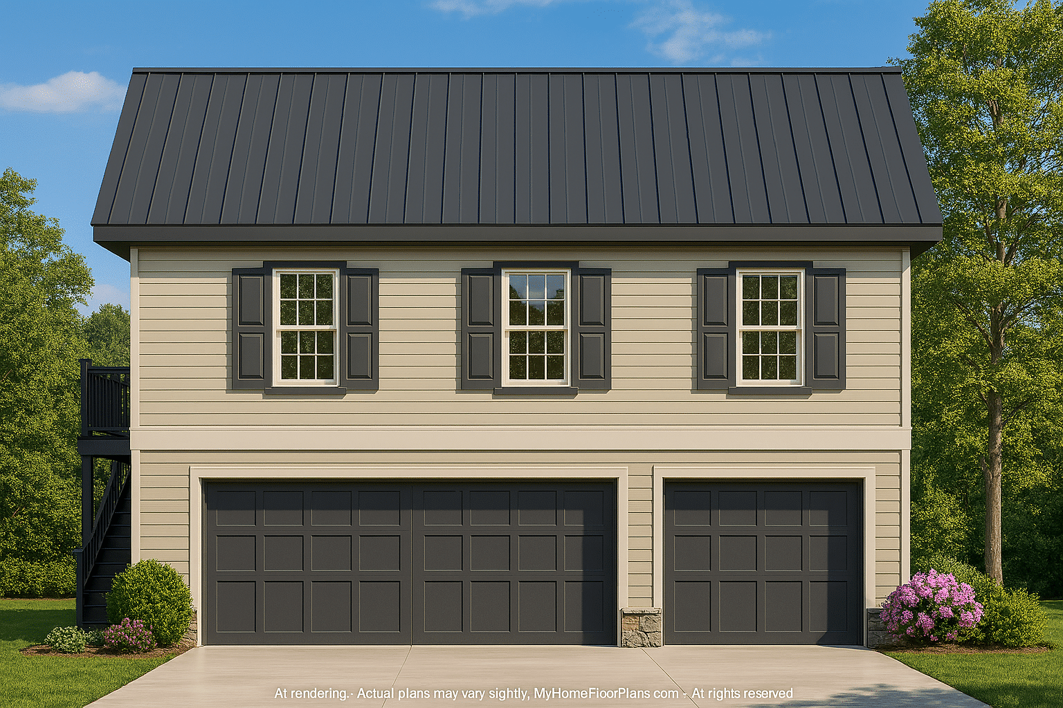 Custom Garage with Living Space – Functional CAD Floor Plan