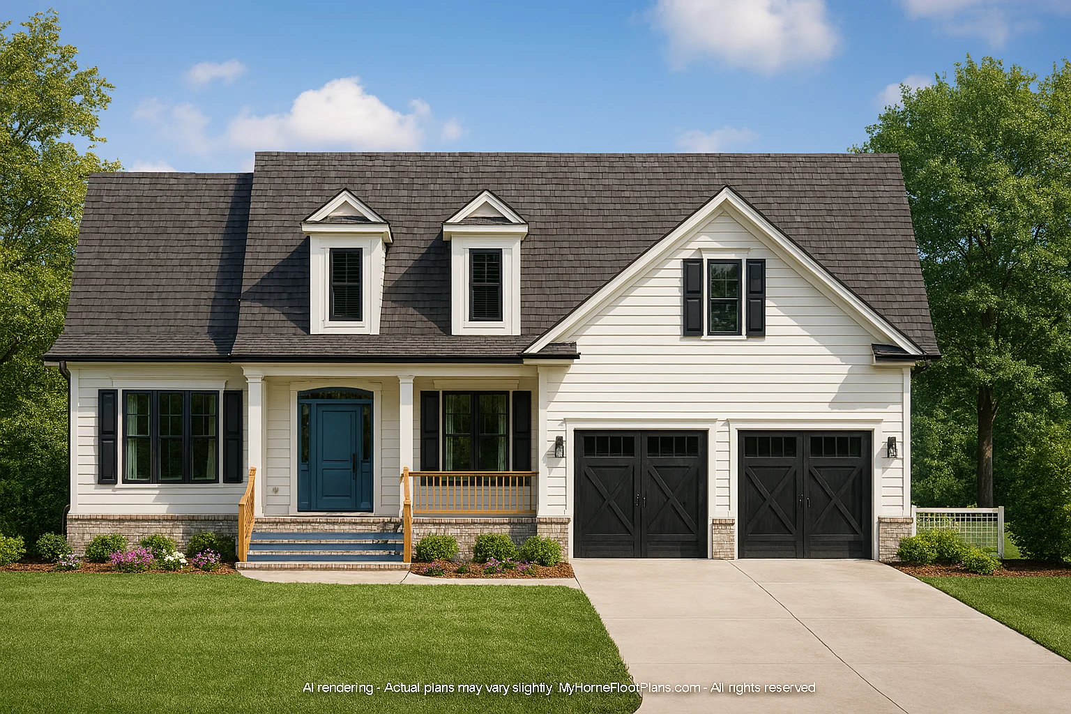Custom Home Blueprint 2,350 SF Craftsman Floor Plan Design