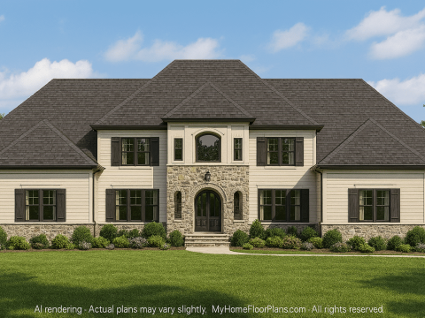 Custom Home Floor Plan with Spacious CAD Designs & Blueprint