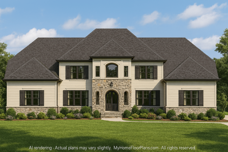 Custom Home Floor Plan with Spacious CAD Designs & Blueprint