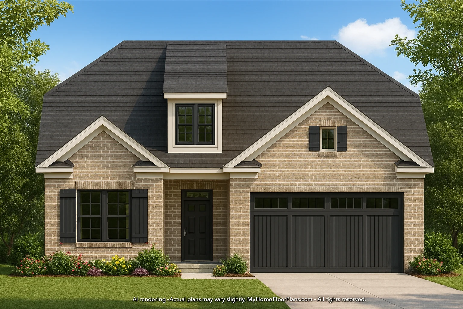 Custom Home Plan with CAD Blueprint – 2-Story Floor Designs