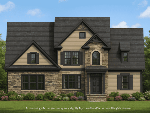 Customizable 2-Story Craftsman House Plan with Open Layout